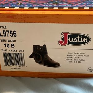 JUSTIN WOMEN'S ELANA BROWN BOOTS STYLE L9756